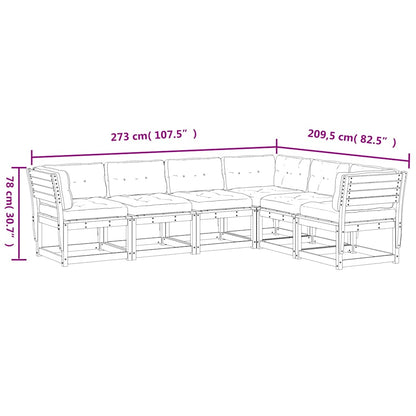 vidaXL 6 Piece Garden Sofa Set with Cushions White Solid Wood Pine