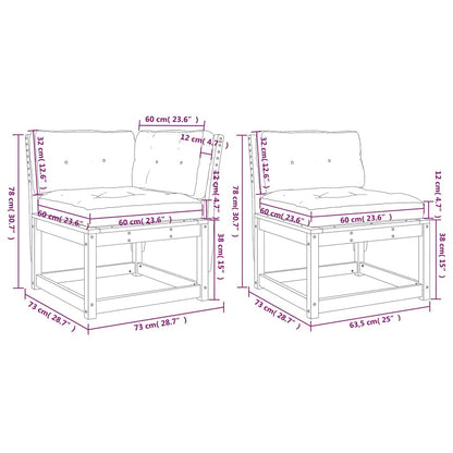 vidaXL 6 Piece Garden Sofa Set with Cushions Wax Brown Solid Wood Pine