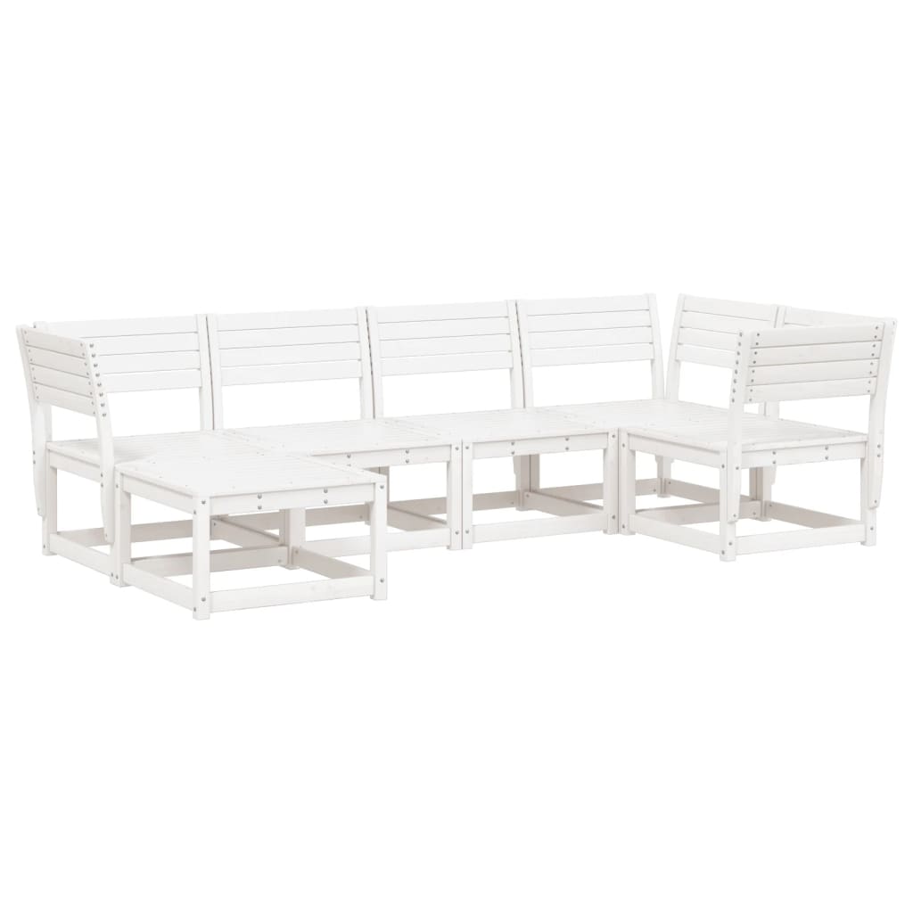 vidaXL Garden Sofa Set | White | Solid Pine Wood | Large |  Modular