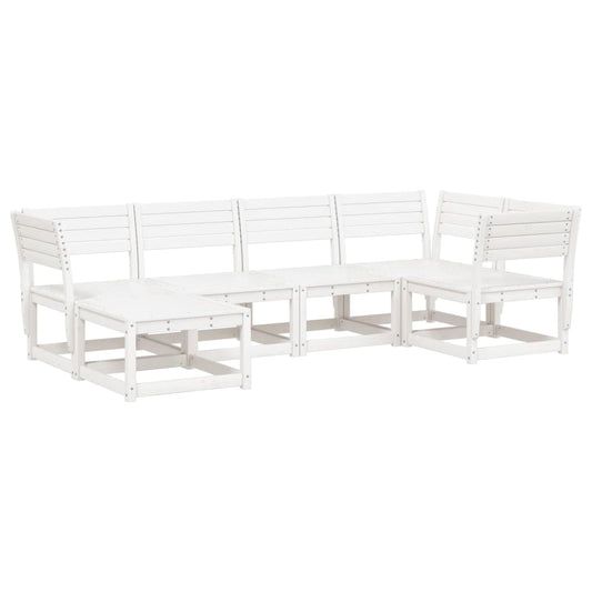 vidaXL Garden Sofa Set | White | Solid Pine Wood | Large |  Modular