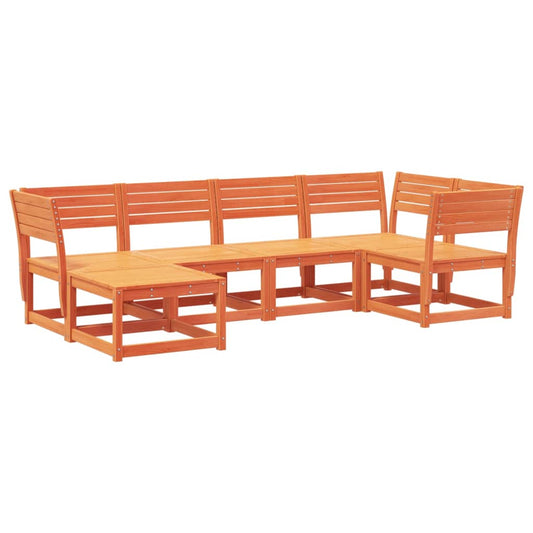 vidaXL Garden Sofa Set | Wax brown | Solid pine wood | Large | Modular