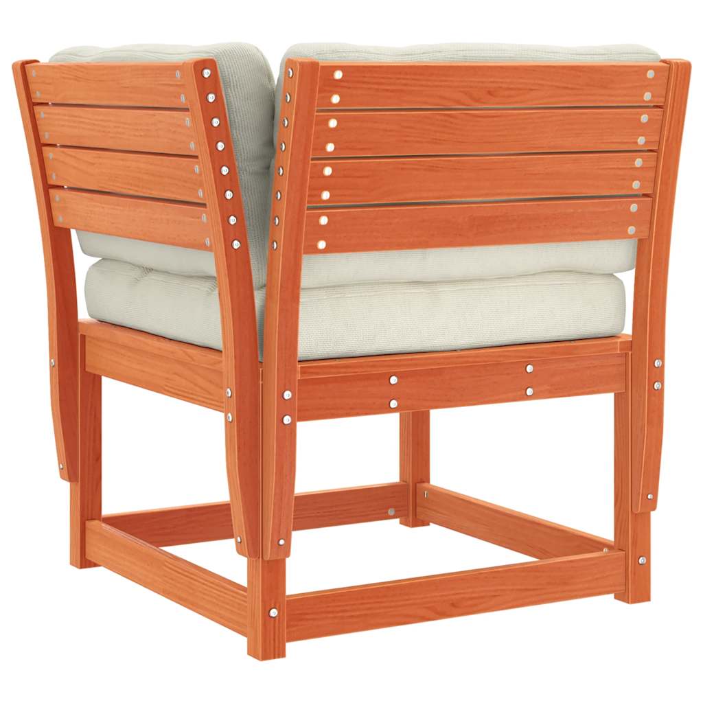 vidaXL 6 Piece Garden Sofa Set with Cushions Wax Brown Solid Wood Pine