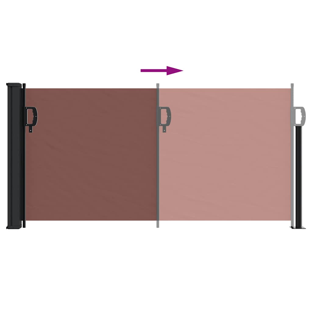 vidaXL Retractable Side Awning Brown 100x300 cm