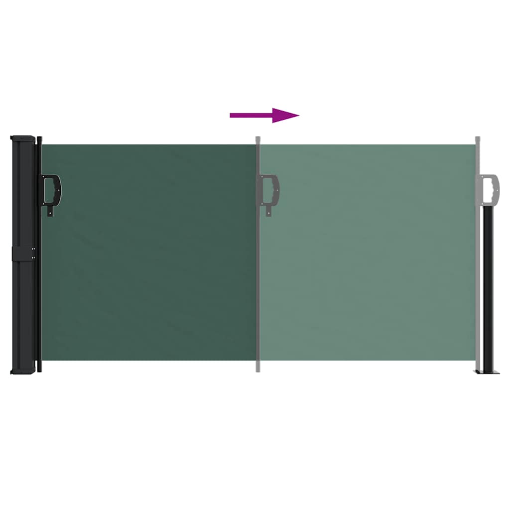 vidaXL Retractable Side Awning Dark Green 100x300 cm