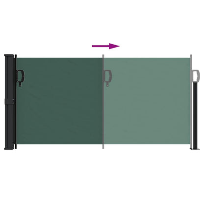 vidaXL Retractable Side Awning Dark Green 100x300 cm