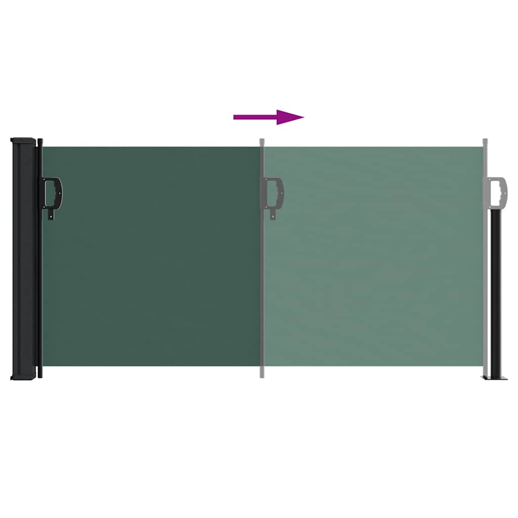 vidaXL Retractable Side Awning Dark Green 100x300 cm