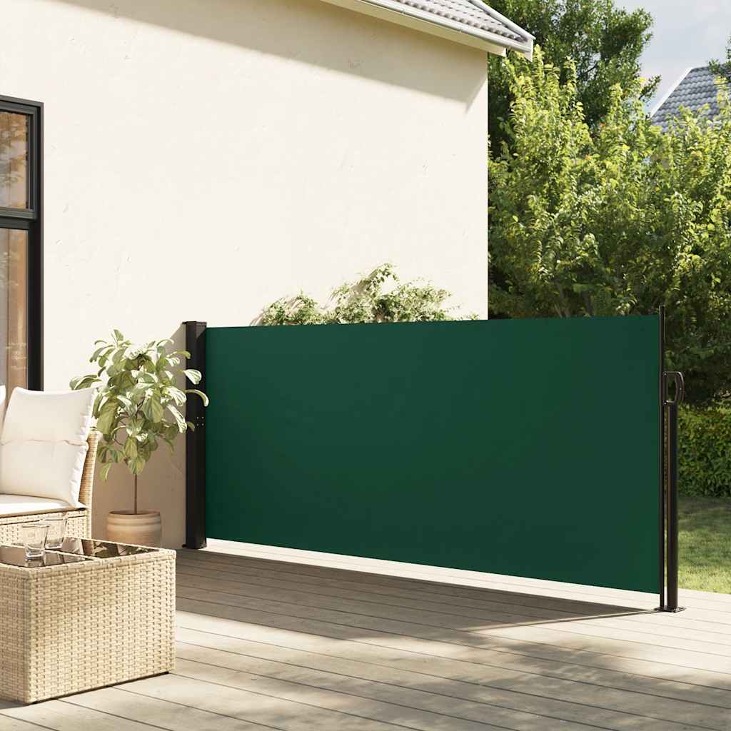 vidaXL Retractable Side Awning Dark Green 100x300 cm