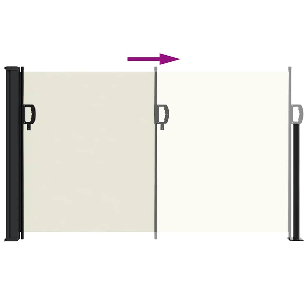 vidaXL Retractable Side Awning Cream 117x300 cm