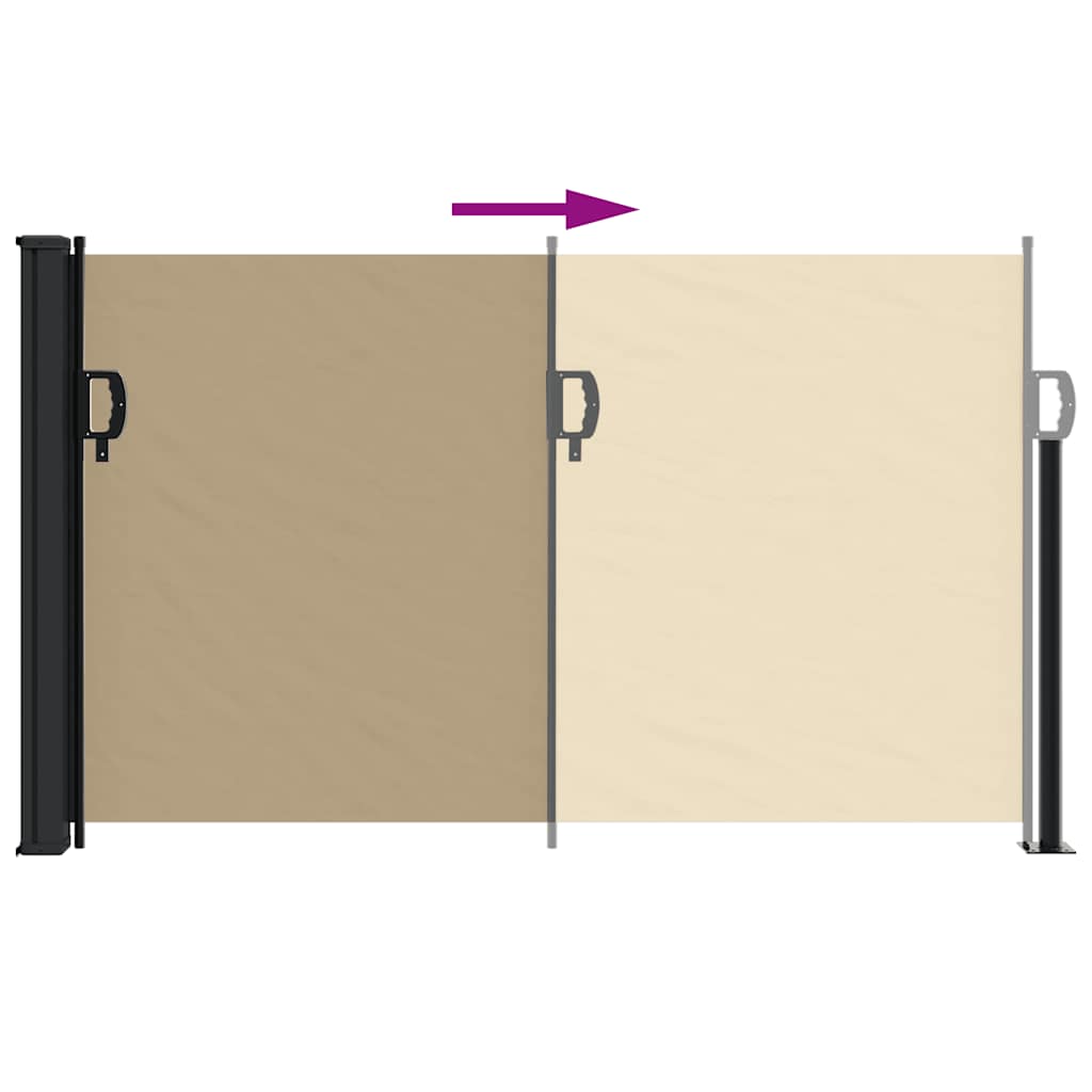 vidaXL Retractable Side Awning Beige 117x300 cm