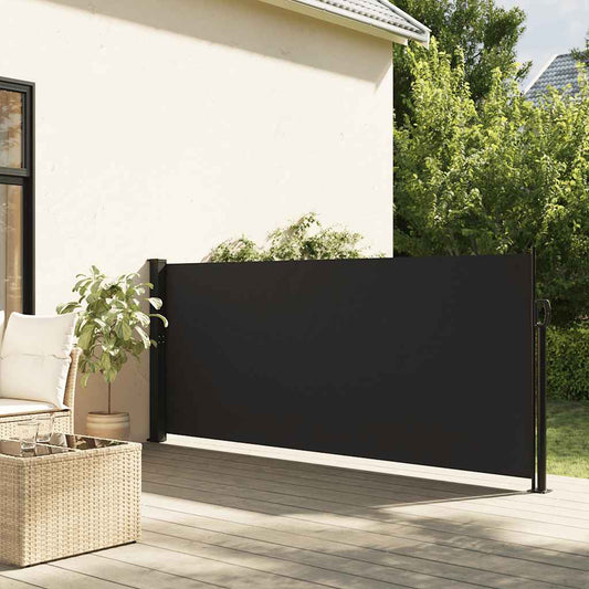 vidaXL Retractable Side Awning Black 140x300 cm