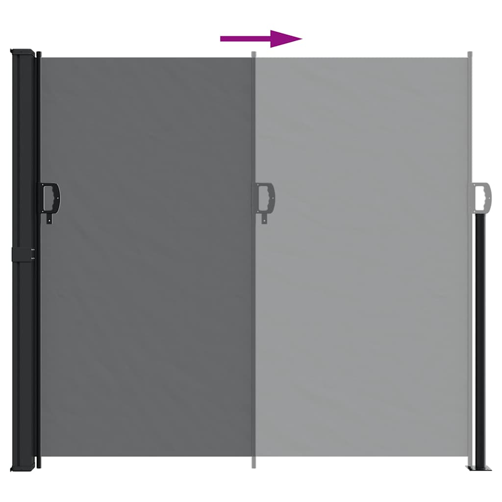 vidaXL Retractable Side Awning Black 180x300 cm