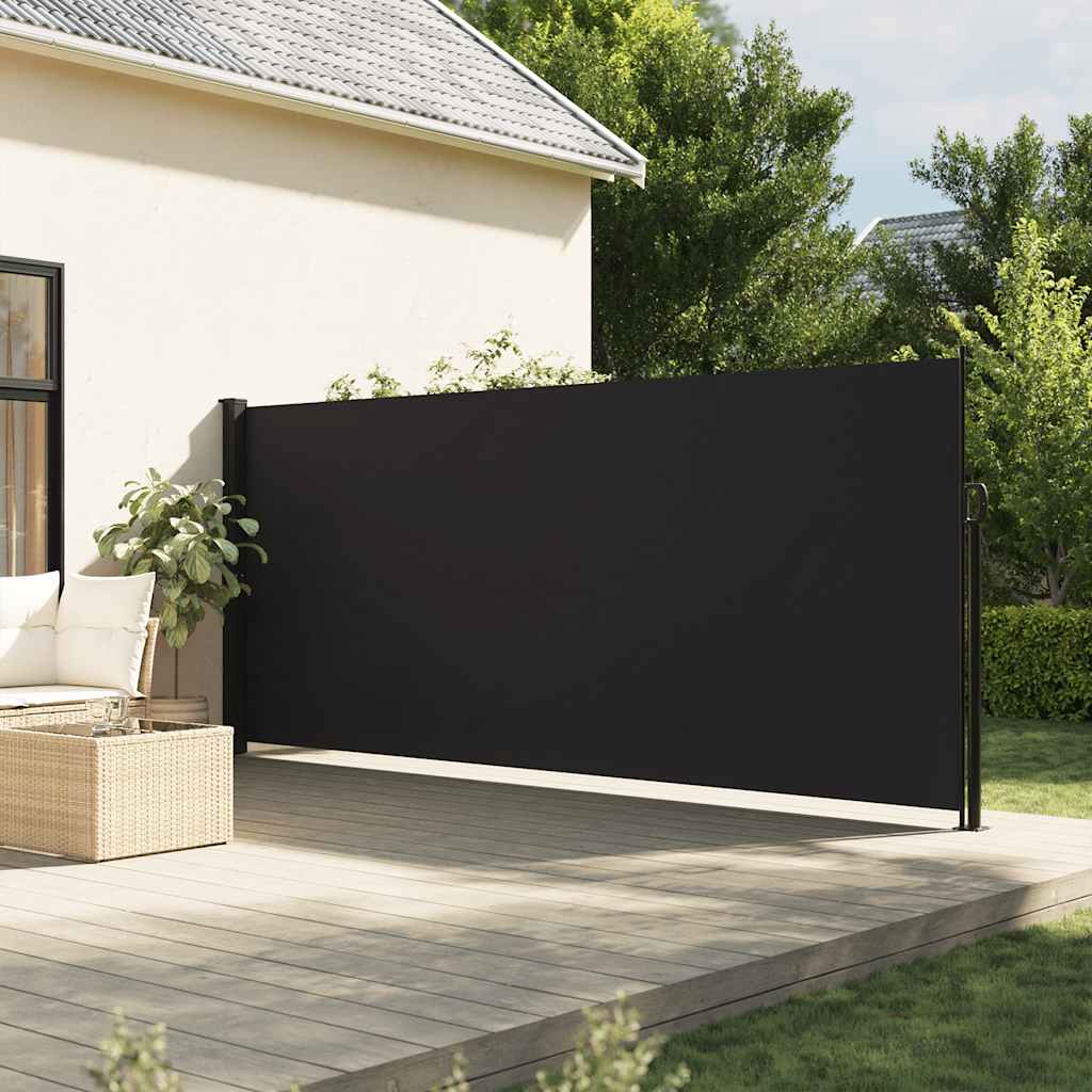 vidaXL Retractable Side Awning Black 180x300 cm