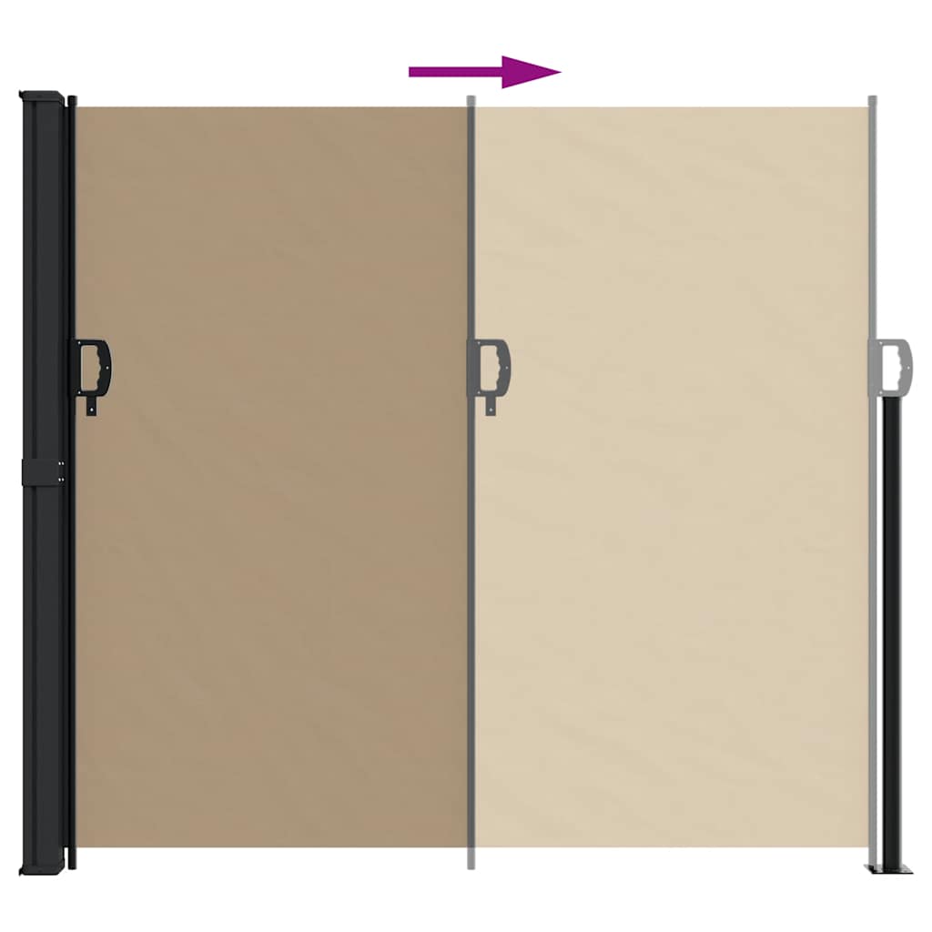 vidaXL Retractable Side Awning Taupe 180x300 cm