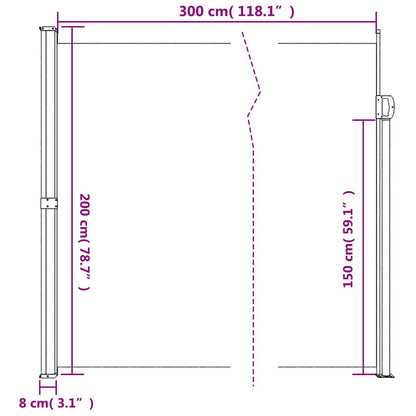 vidaXL Retractable Side Awning Anthracite 200x300 cm