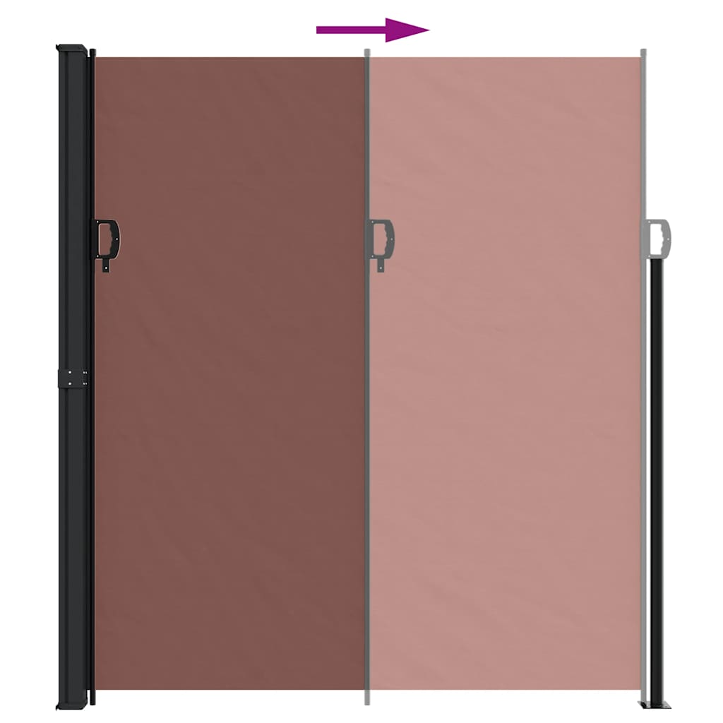 vidaXL Retractable Side Awning Brown 220x300 cm