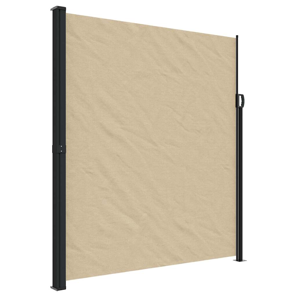 vidaXL Retractable Side Awning Beige 220x300 cm