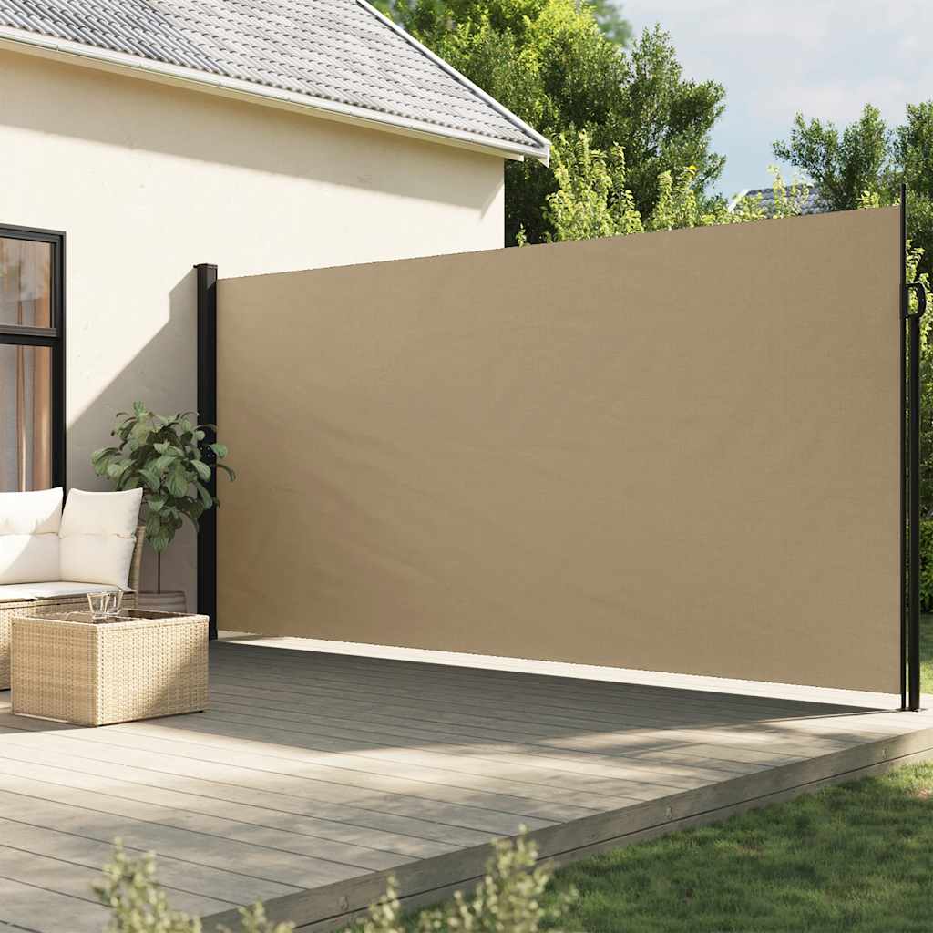 vidaXL Retractable Side Awning Beige 220x300 cm