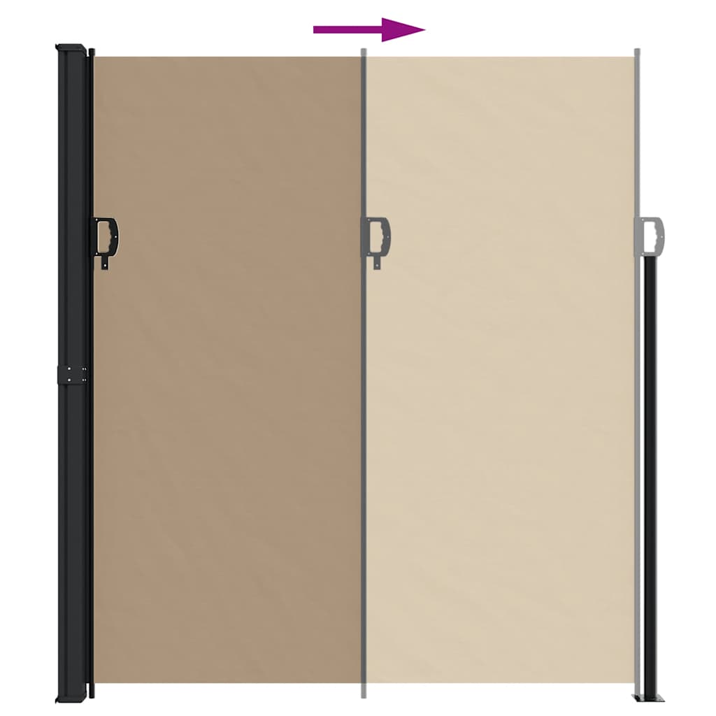 vidaXL Retractable Side Awning Taupe 220x300 cm