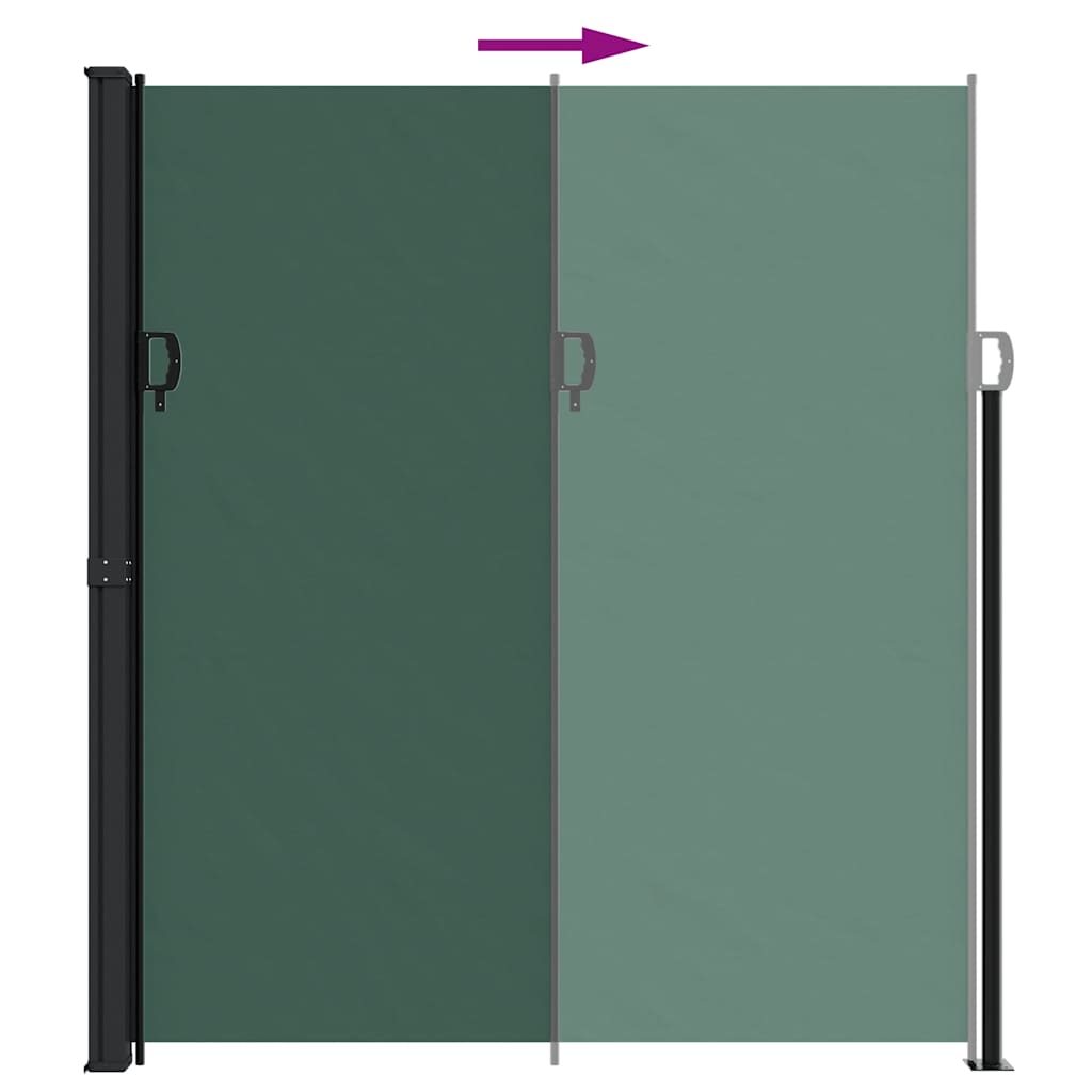 vidaXL Retractable Side Awning Dark Green 220x300 cm