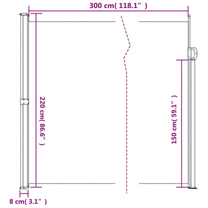 vidaXL Retractable Side Awning Dark Green 220x300 cm
