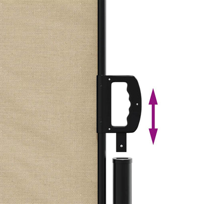 vidaXL Retractable Side Awning Beige 100x500 cm