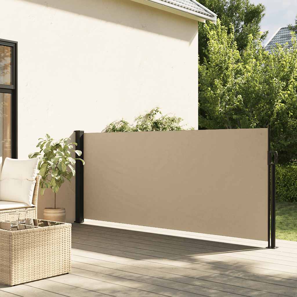 vidaXL Retractable Side Awning Beige 100x500 cm