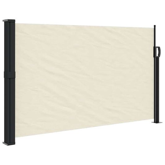 vidaXL Retractable Side Awning Cream 120x500 cm