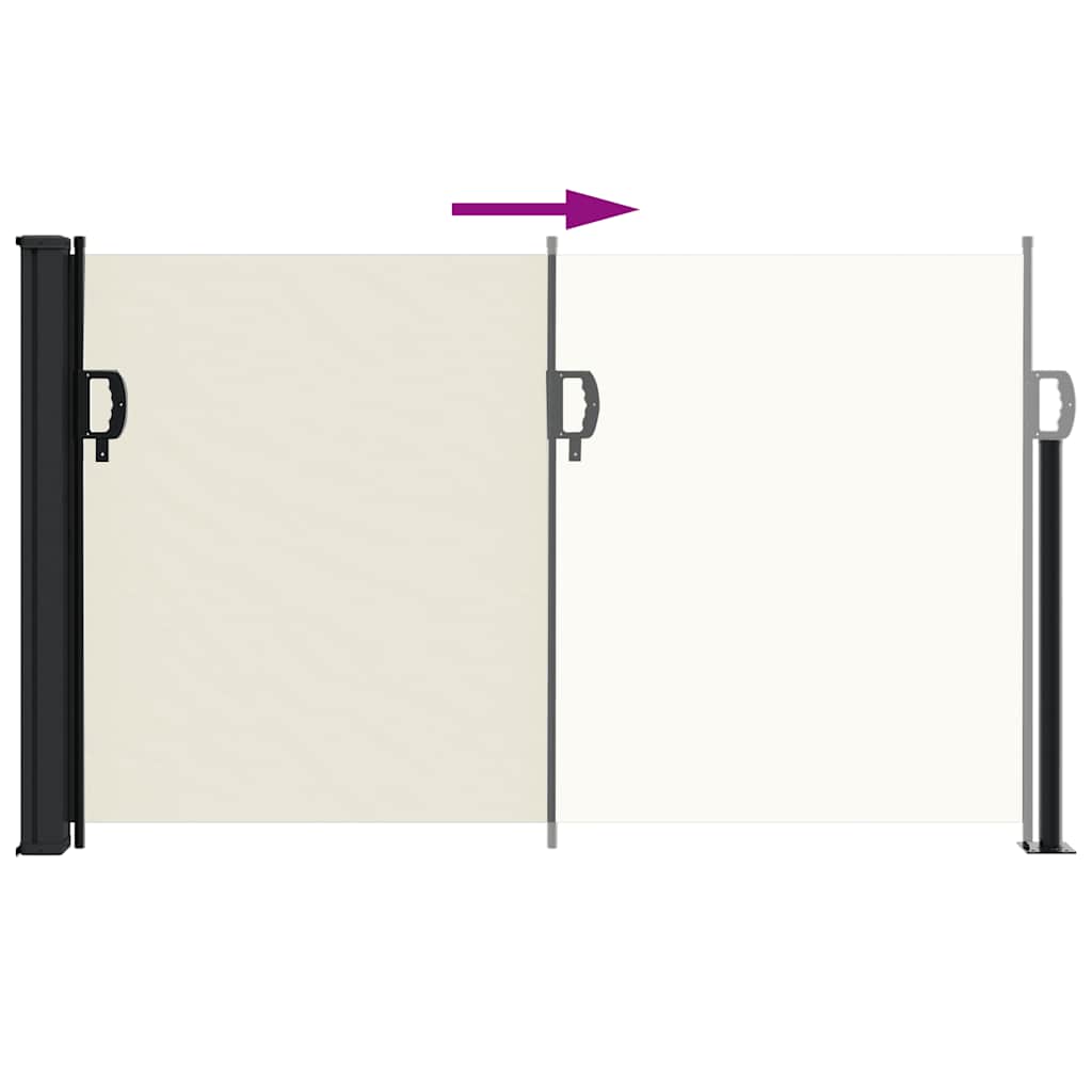vidaXL Retractable Side Awning Cream 120x500 cm