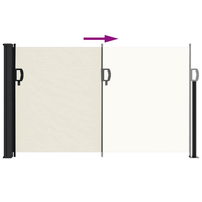 vidaXL Retractable Side Awning Cream 120x500 cm