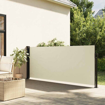 vidaXL Retractable Side Awning Cream 120x500 cm