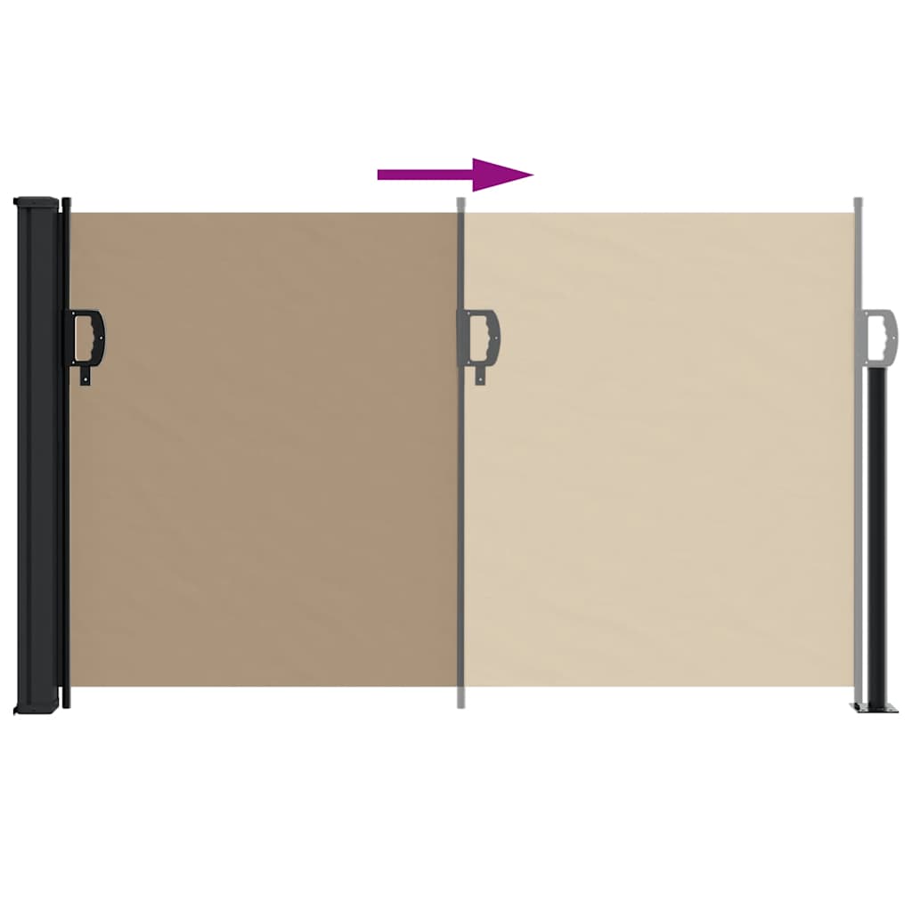 vidaXL Retractable Side Awning Taupe 120x500 cm