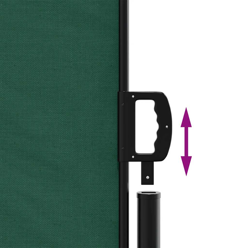 vidaXL Retractable Side Awning Dark Green 120x500 cm