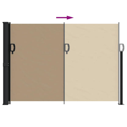vidaXL Retractable Side Awning Taupe 140x500 cm