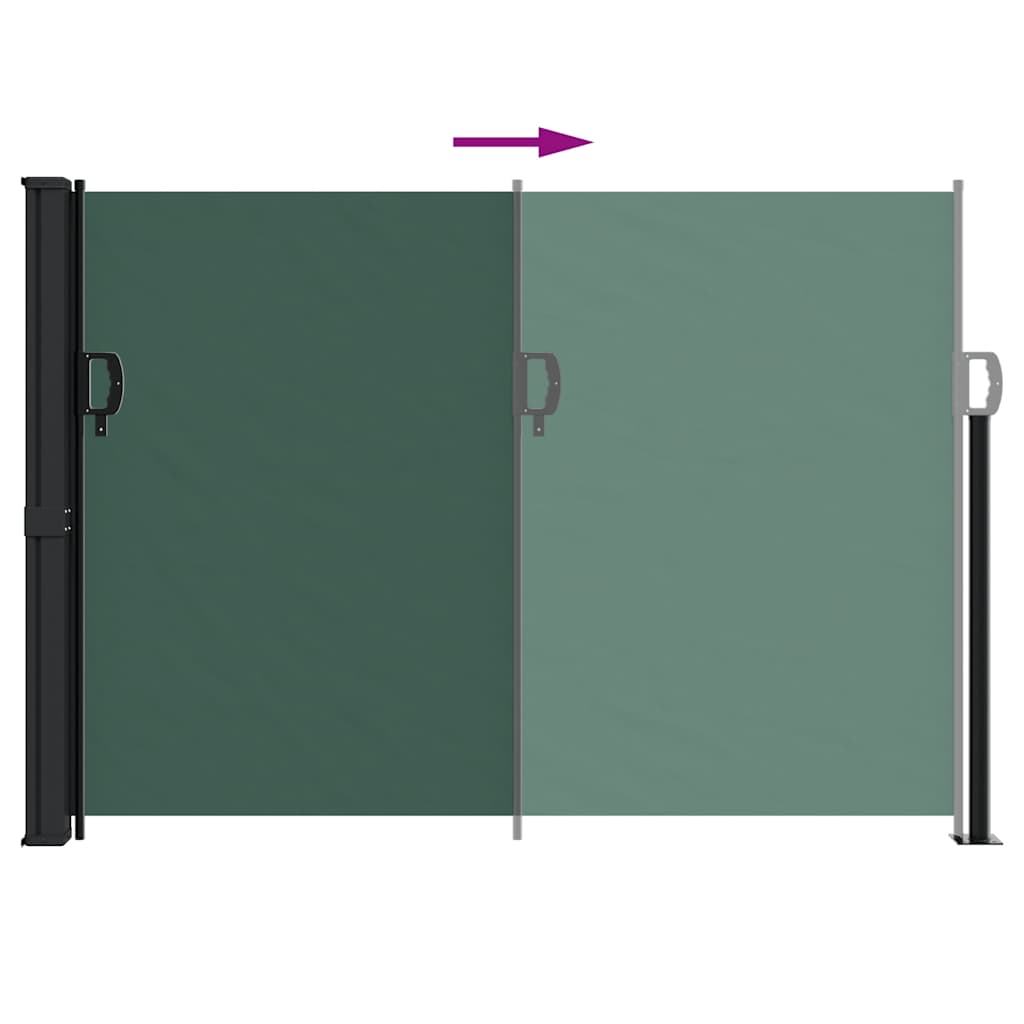vidaXL Retractable Side Awning Dark Green 140x500 cm