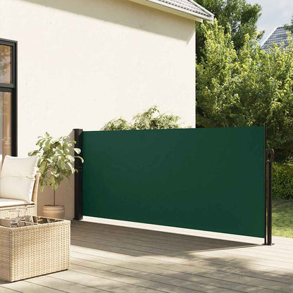 vidaXL Retractable Side Awning Dark Green 140x500 cm