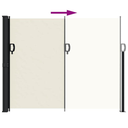 vidaXL Retractable Side Awning Cream 160x500 cm