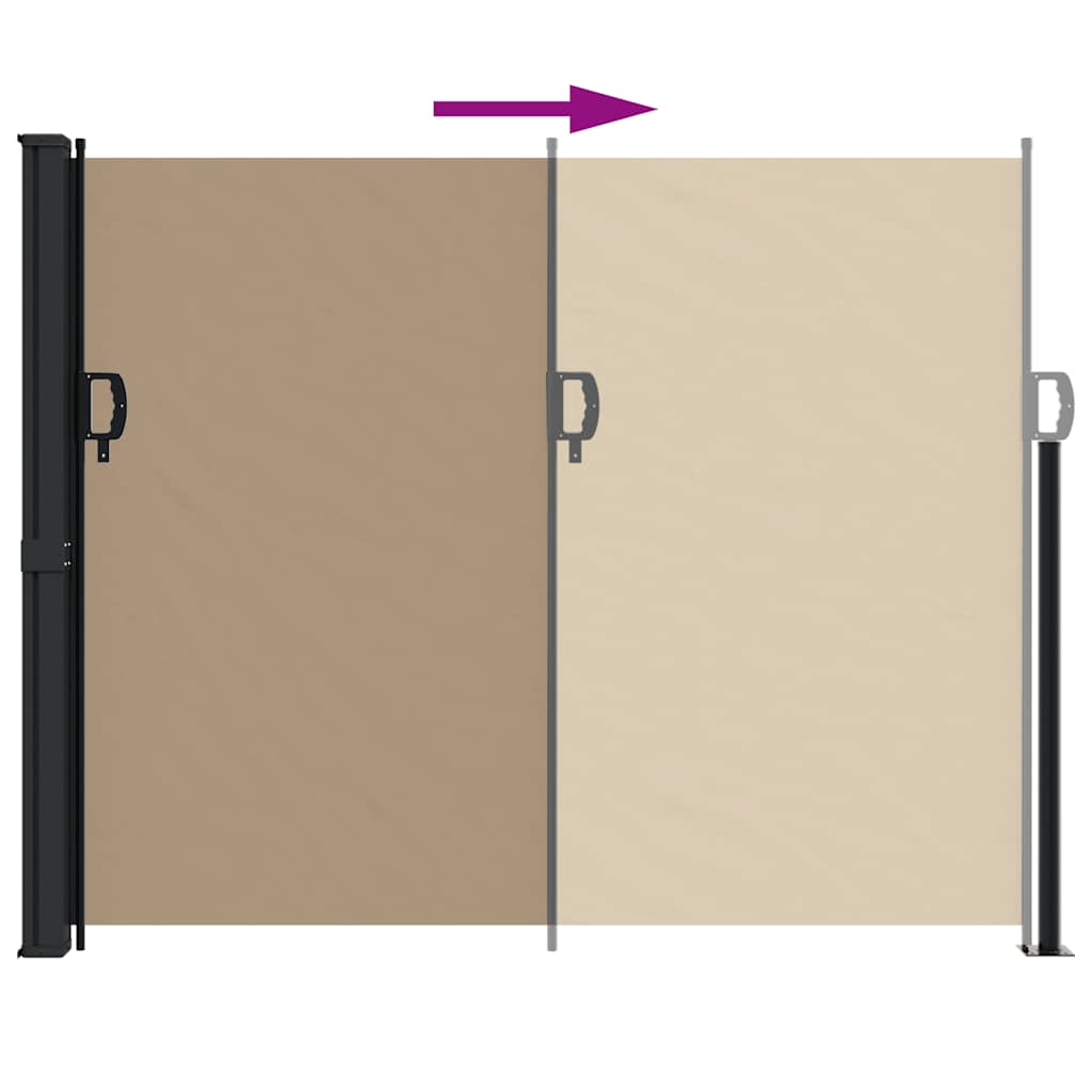 vidaXL Retractable Side Awning Taupe 160x500 cm