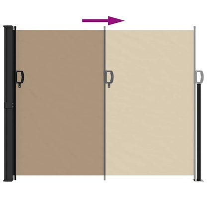 vidaXL Retractable Side Awning Taupe 160x500 cm