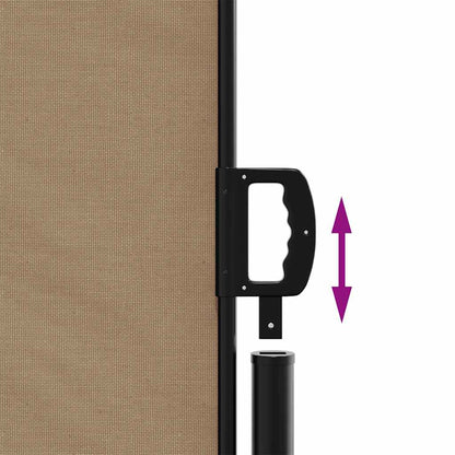 vidaXL Retractable Side Awning Taupe 160x500 cm