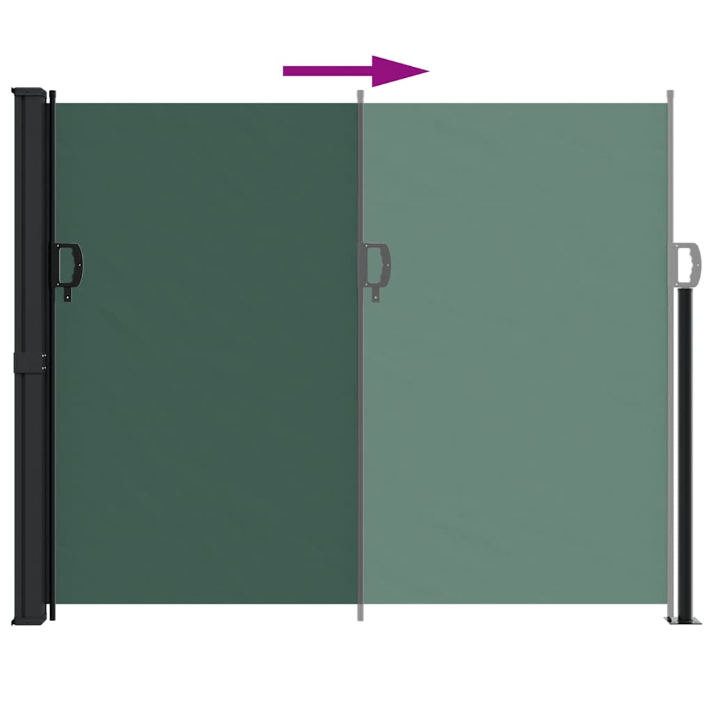 vidaXL Retractable Side Awning Dark Green 160x500 cm