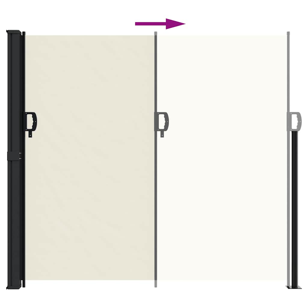 vidaXL Retractable Side Awning Cream 180x500 cm