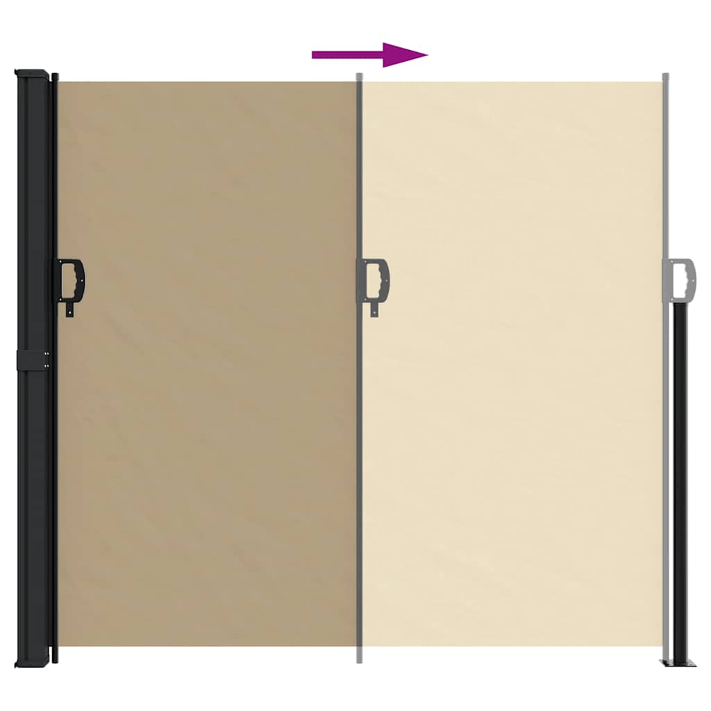 vidaXL Retractable Side Awning Beige 180x500 cm
