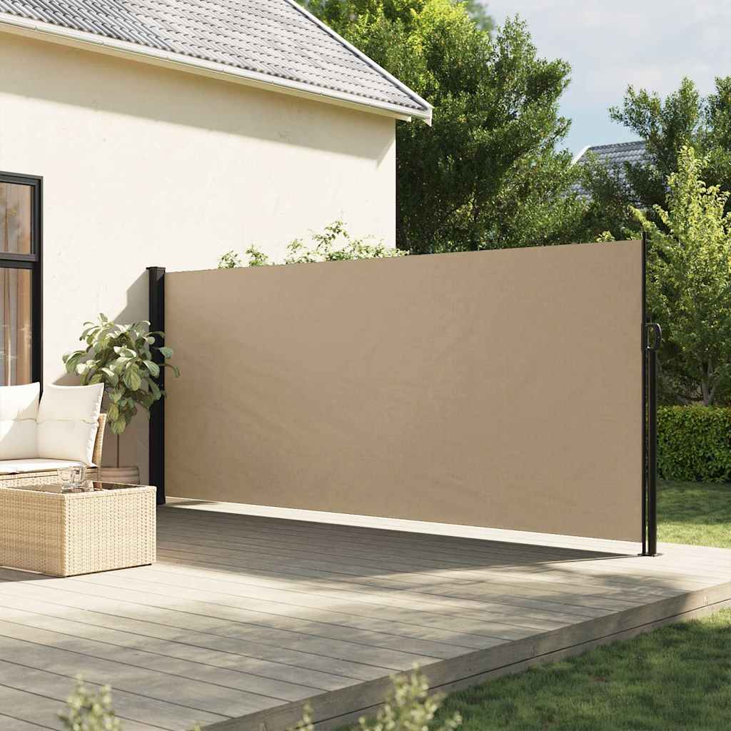 vidaXL Retractable Side Awning Beige 180x500 cm