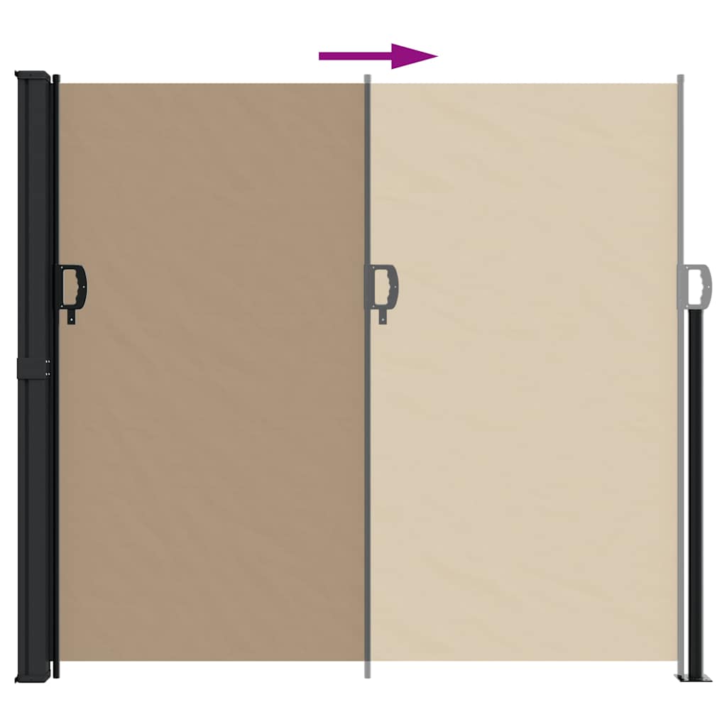 vidaXL Retractable Side Awning Taupe 180x500 cm