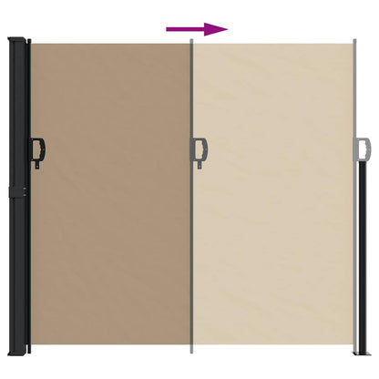 vidaXL Retractable Side Awning Taupe 180x500 cm
