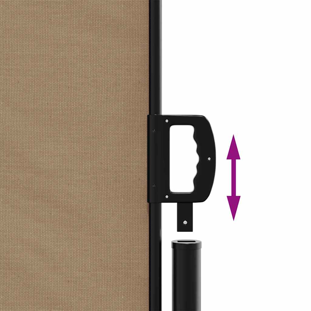 vidaXL Retractable Side Awning Taupe 180x500 cm