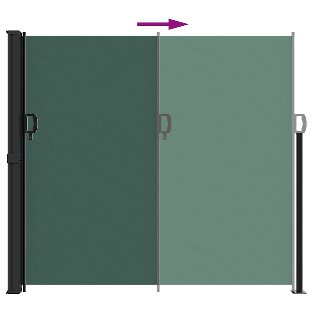 vidaXL Retractable Side Awning Dark Green 180x500 cm