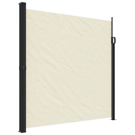 vidaXL Retractable Side Awning Cream 200x500 cm