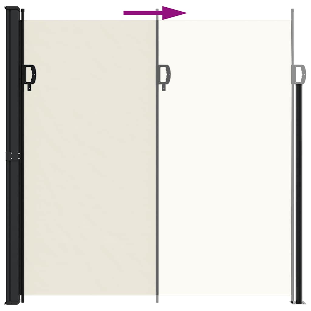vidaXL Retractable Side Awning Cream 200x500 cm