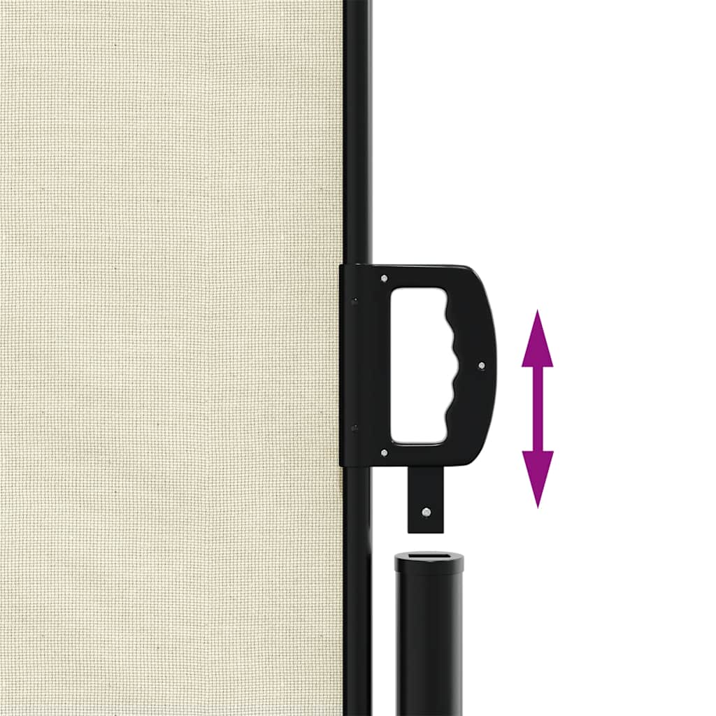 vidaXL Retractable Side Awning Cream 200x500 cm